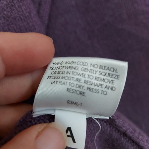 Eileen Fisher Lambswool Cashmere Cardigan Sweater Purple - Picture 7 of 9